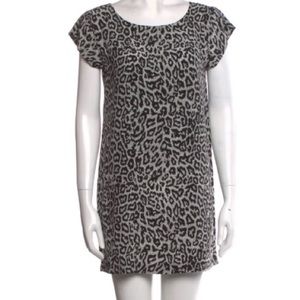 Joie 100% silk shift animal print dress
